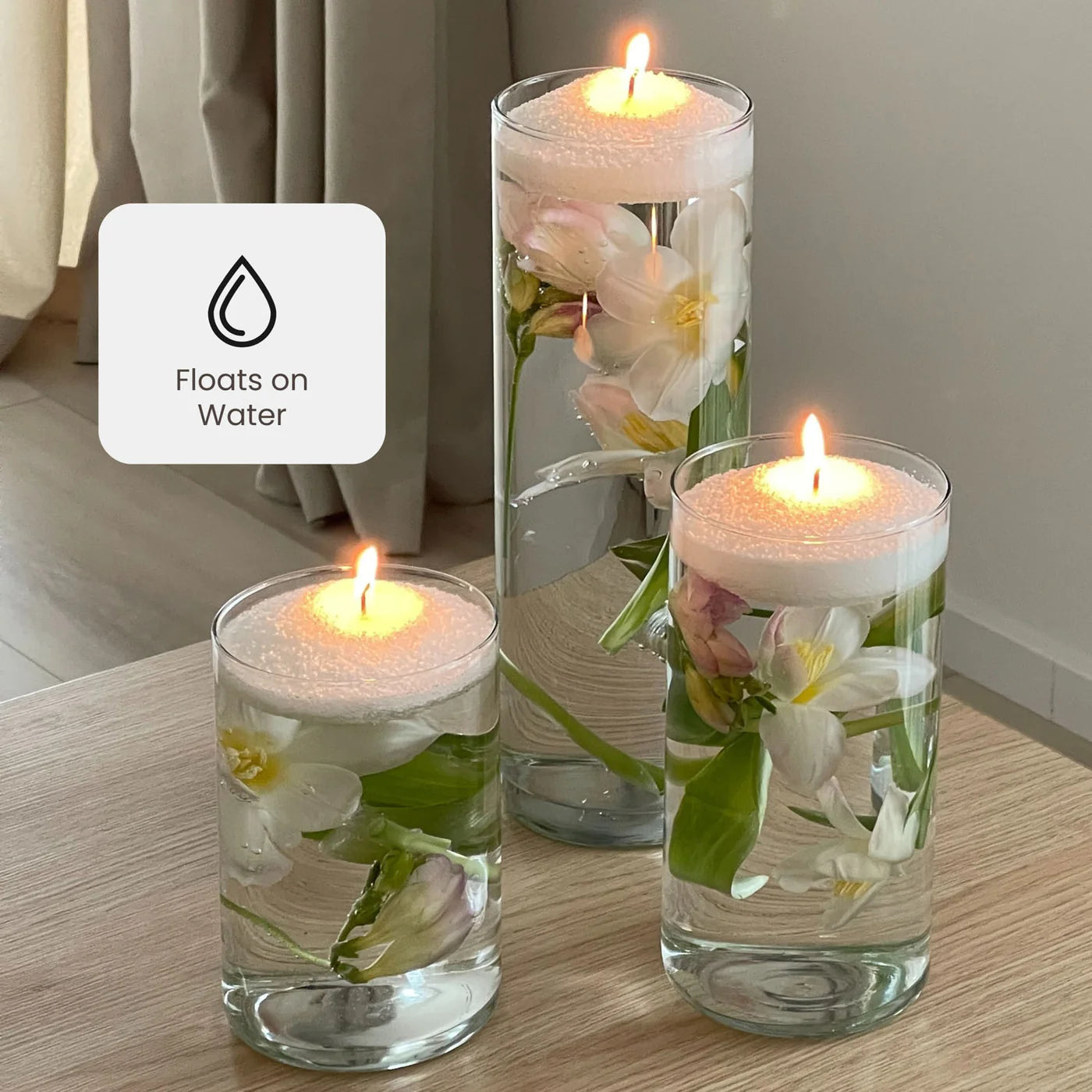 GLASS CYLINDERS FOR CANDLES + CANDLE SAND