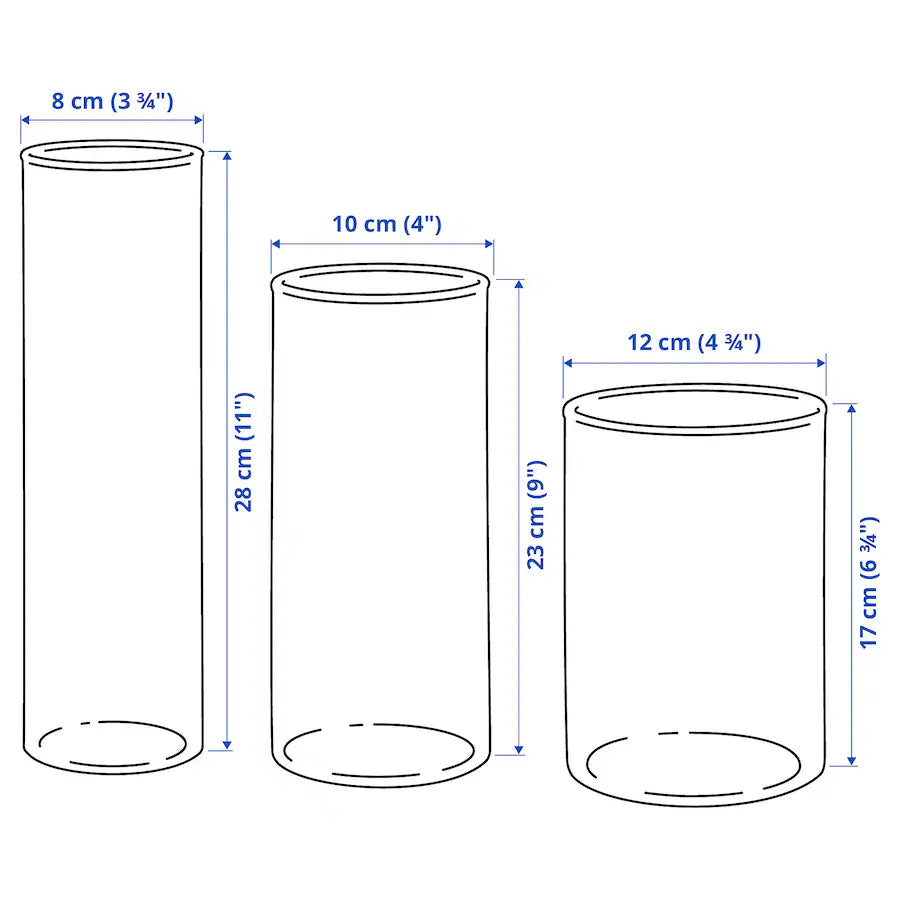 GLASS CYLINDERS FOR CANDLES + CANDLE SAND